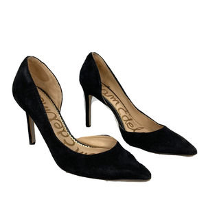 Sam Edelman Pumps Womens Sz 9 Black Suede Harrah Point Toe D'Orsay Stiletto